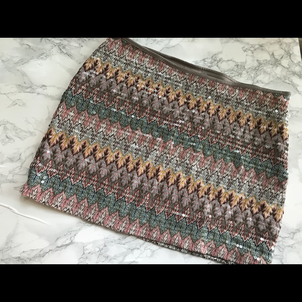 Express Sequin Mini Skirt